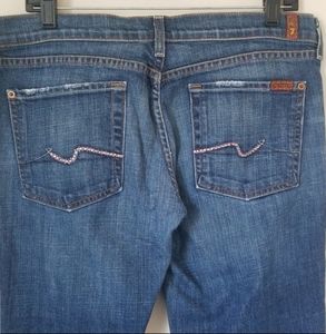 7 For All Mankind Pink Crystal Bootcut Jea…